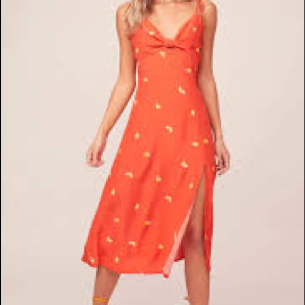 Perfect dress! Orange/redish midi with oranges